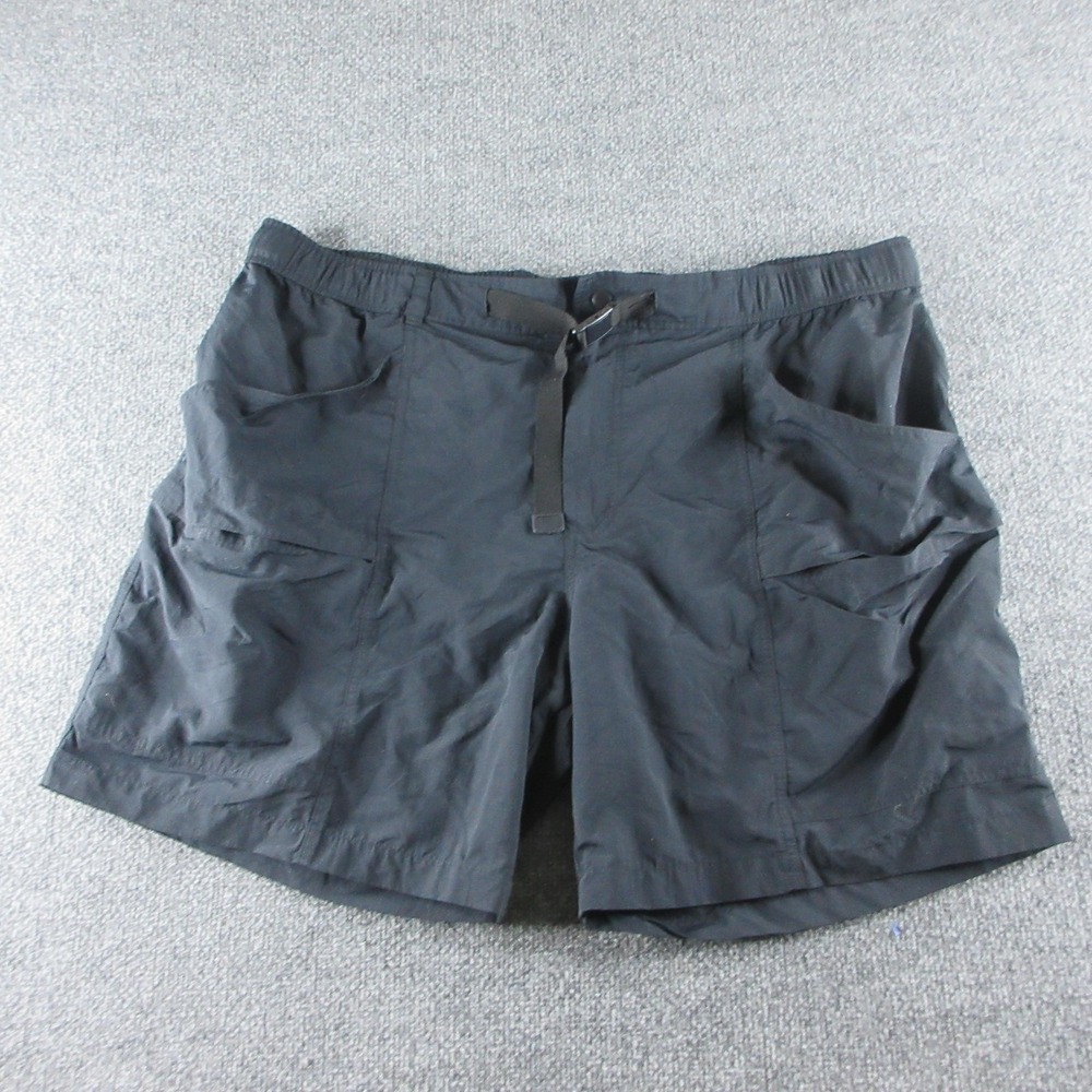 Eddie Bauer Cargo Shorts Mens 2XL Black Nylon Elastic Waist 8 Inseam Outdoor
